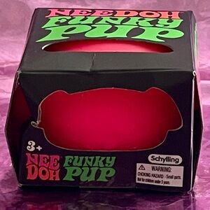 NeeDoh Funky Pup  - Bright Pink-Soft Squeeze! New